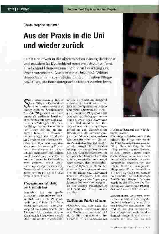 Vorschauseite 1: Aus der Praxis in die Uni und wieder zurück