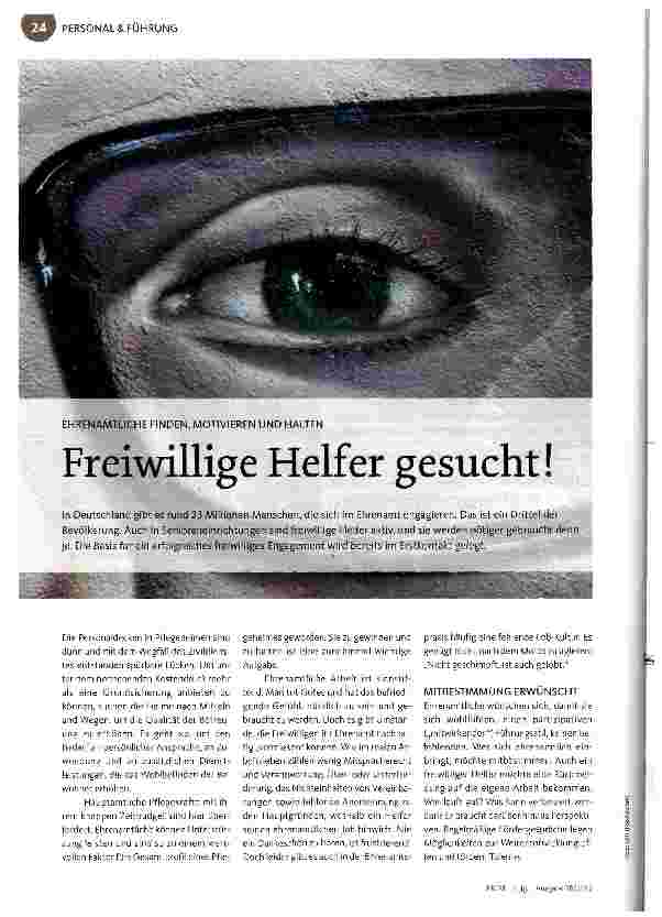 Vorschauseite 1: Freiwillige Helfer gesucht!