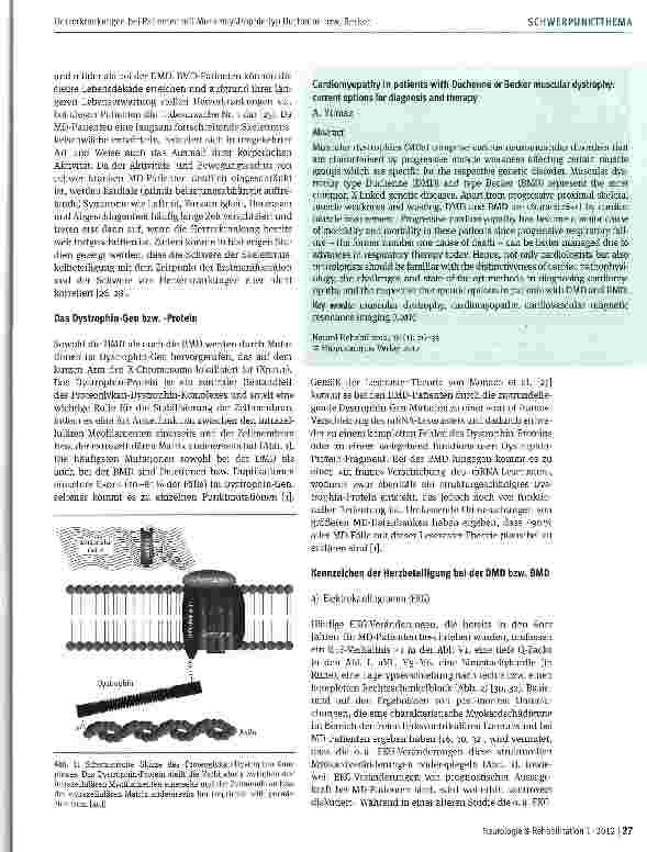 Vorschauseite 2: Herzerkrankungen bei Patienten mit Muskeldystrophie Typ Duchenne bzw. Becker - aktueller Stand der Diagnostik und der Therapie