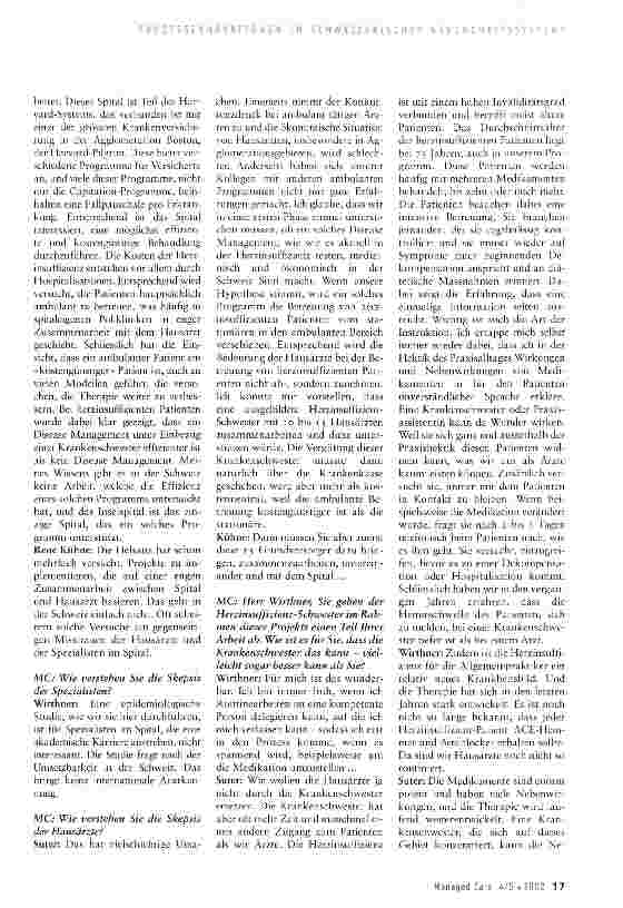 Vorschauseite 3: Disease Management als Prozessinnovation - zukunftsfähig auch in der Schweiz?