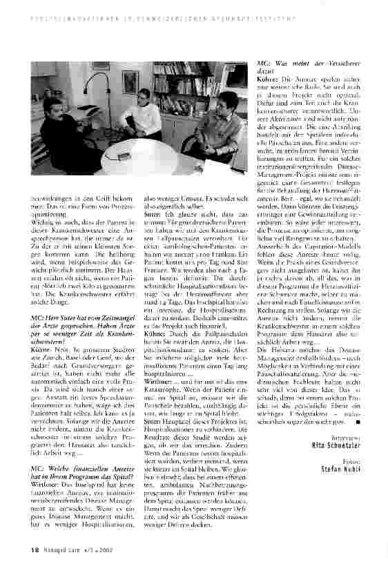 Vorschauseite 4: Disease Management als Prozessinnovation - zukunftsfähig auch in der Schweiz?