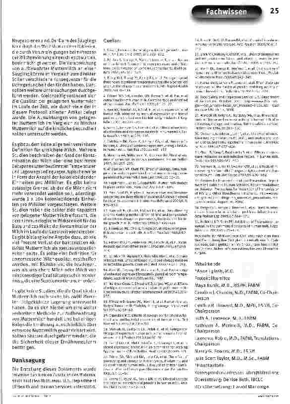 Vorschauseite 4: ABM Klinisches Protokoll Nr. 8: Aufbewahrung von Muttermilch - Informationen für den häuslichen Gebrauch bei termingeborenen, gesunden Säuglingen
