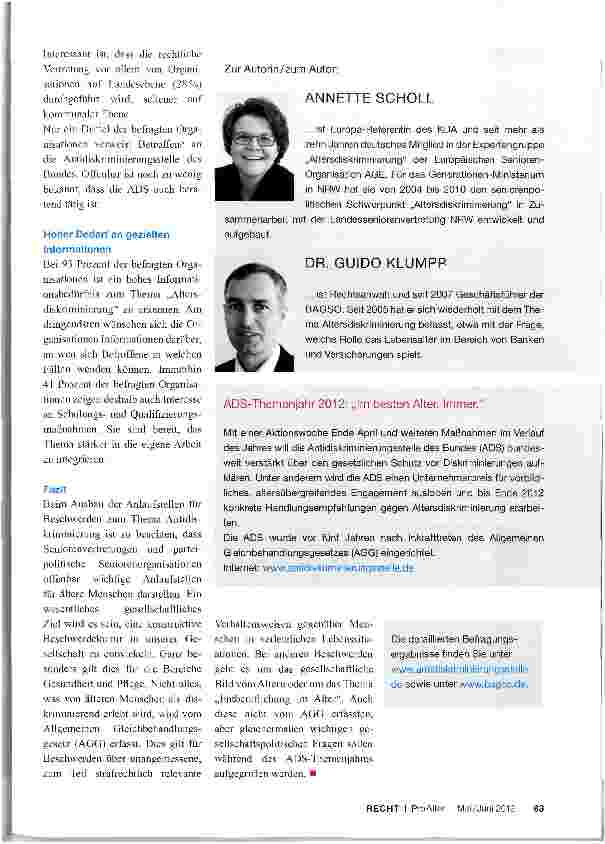 Vorschauseite 4: Aktuelle Umfrageergebnisse zum Thema Altersdiskriminierung