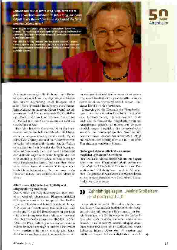 Vorschauseite 2: Altern wir in Zukunft anders?