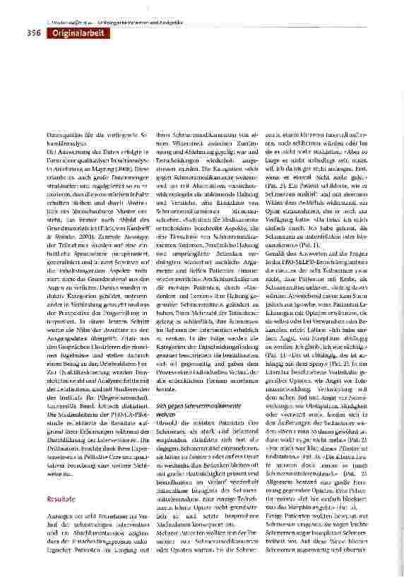 Vorschauseite 4: Entscheidungswege von onkologischen Patienten im Umgang mit Schmerzmedikamenten im häuslichen Umfeld: eine qualitative Sekundäranalyse