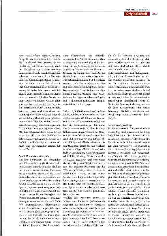 Vorschauseite 5: Entscheidungswege von onkologischen Patienten im Umgang mit Schmerzmedikamenten im häuslichen Umfeld: eine qualitative Sekundäranalyse