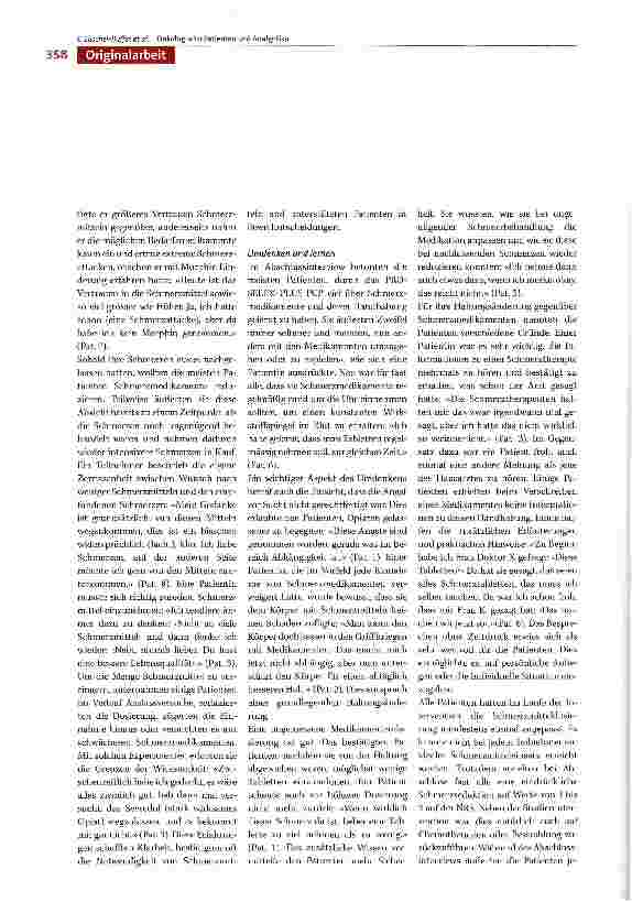 Vorschauseite 6: Entscheidungswege von onkologischen Patienten im Umgang mit Schmerzmedikamenten im häuslichen Umfeld: eine qualitative Sekundäranalyse