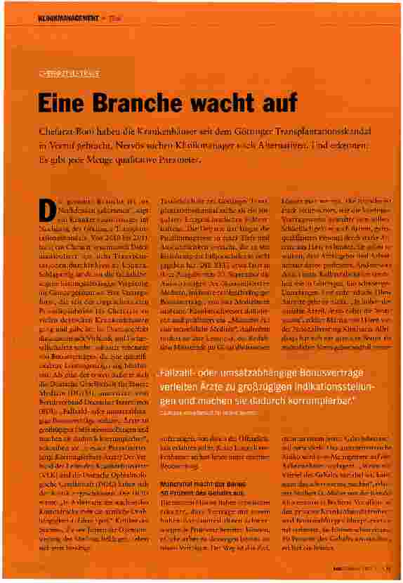 Vorschauseite 1: Eine Branche wacht auf