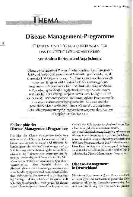 Vorschauseite 1: Disease-Management-Programme Chancen und Herausforderung für das deutsche Gesundheitswesen
