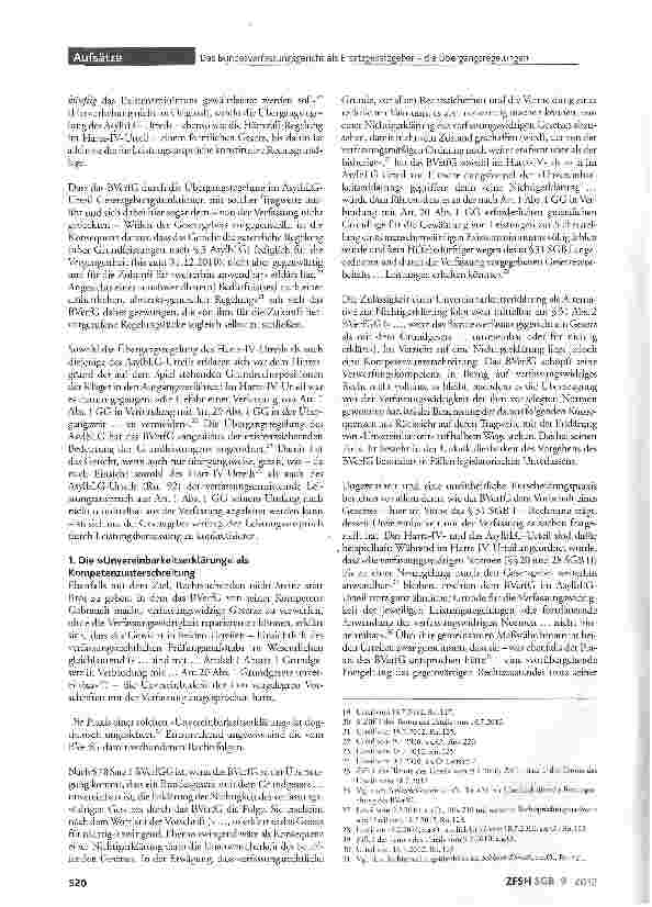 Vorschauseite 2: Das Bundesverfassungsgericht als Ersatzgesetzgeber - die Übergangsregelungen des Hartz-IVund des AsylbLG-Urteils