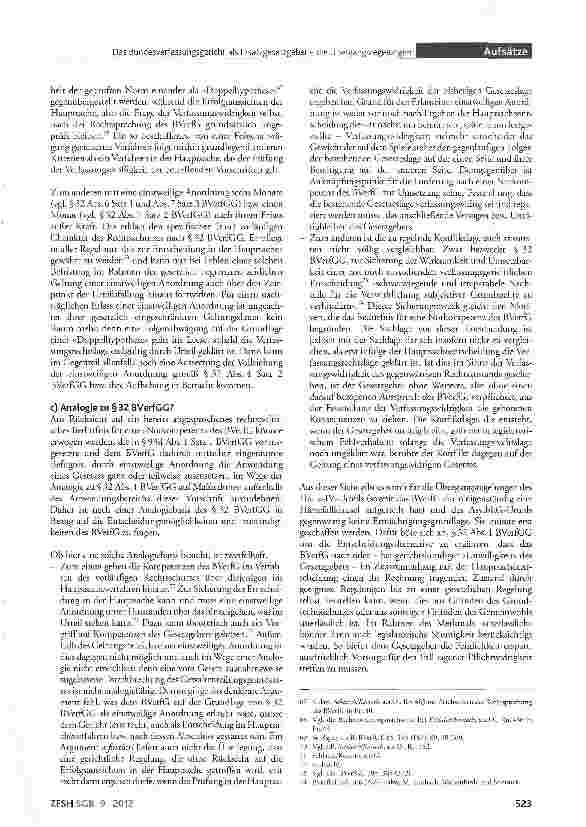 Vorschauseite 5: Das Bundesverfassungsgericht als Ersatzgesetzgeber - die Übergangsregelungen des Hartz-IVund des AsylbLG-Urteils