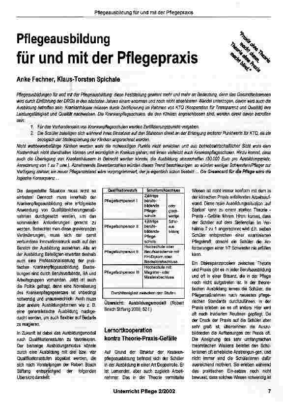 Vorschauseite 1: Pflegeausbildungfür und mit der Pflegepraxis