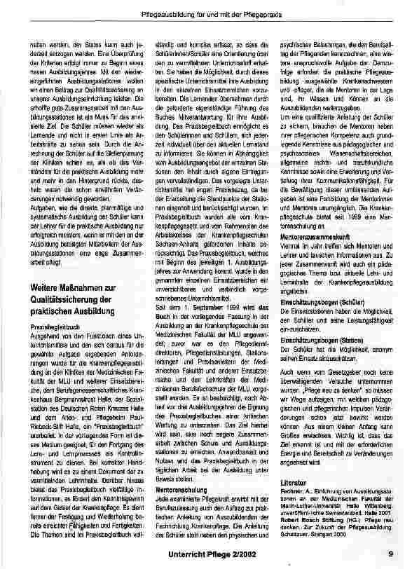 Vorschauseite 3: Pflegeausbildungfür und mit der Pflegepraxis
