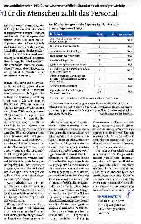Vorschauseite 1: Heime, Krankenkassen und Industrie an einem Tisch