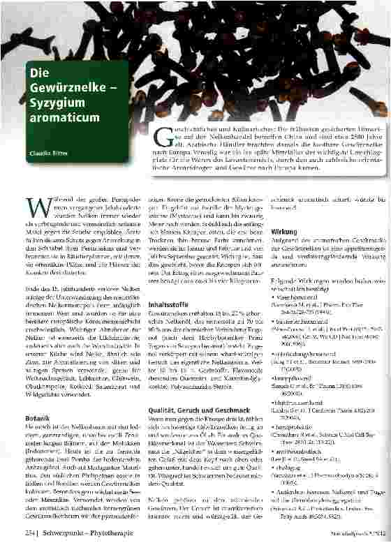 Vorschauseite 1: Gewürznelke Syzygium aromaticum