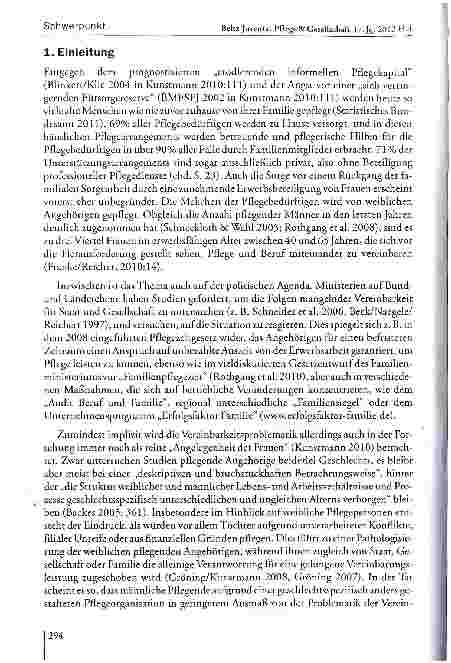 Vorschauseite 2: „Ich bin dann selbst in so einer Art Hamsterrad. .. - Töchter zwischen Beruf und Pflege. Eine qualitative Untersuchung mit Töchtern von hilfeund pflegebedürftigen Eltern