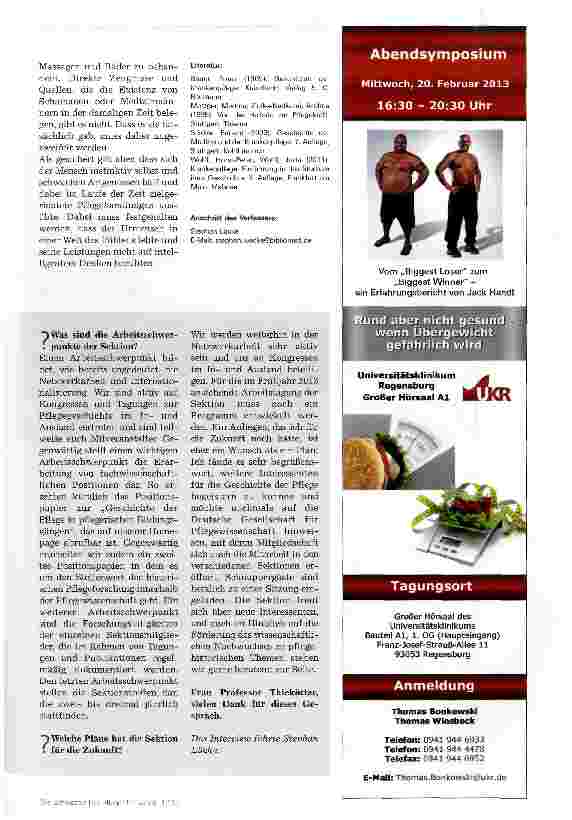 Vorschauseite 4: Neue Serie: Die Geschichte der Pflege Vorläufer schon in der Steinzeit