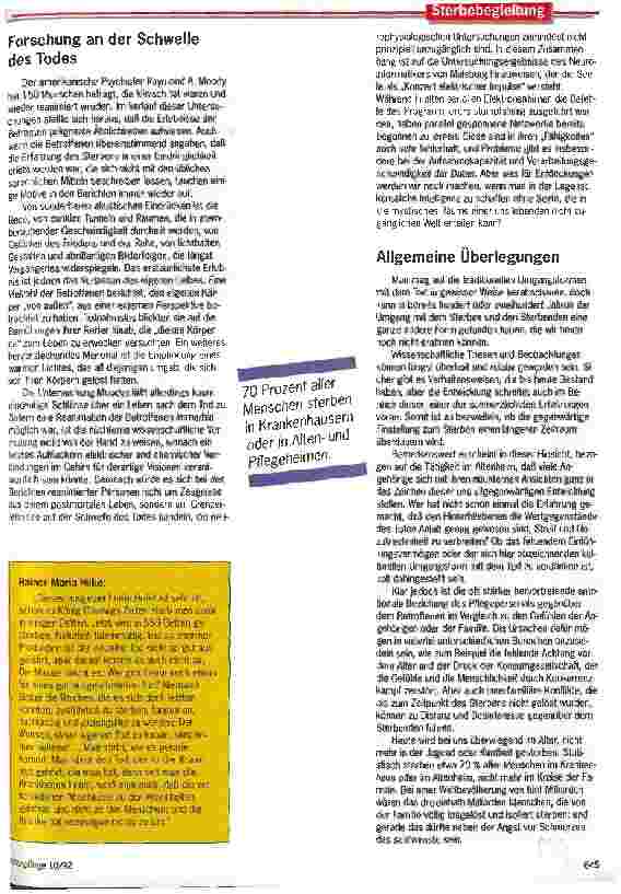 Vorschauseite 4: Umgang mit dem Phänomen Tod Ein Altenpfleger beleuchtet die Geschichte von Sterben und Tod