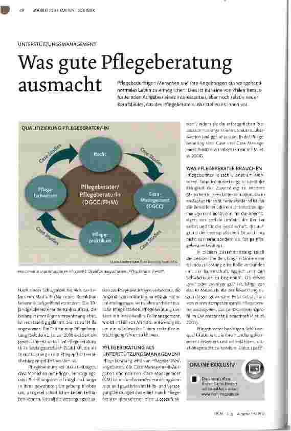 Vorschauseite 1: UNTERSTUTZUNGSMANAGEMENTWas gute Pflegeberatung ausmacht