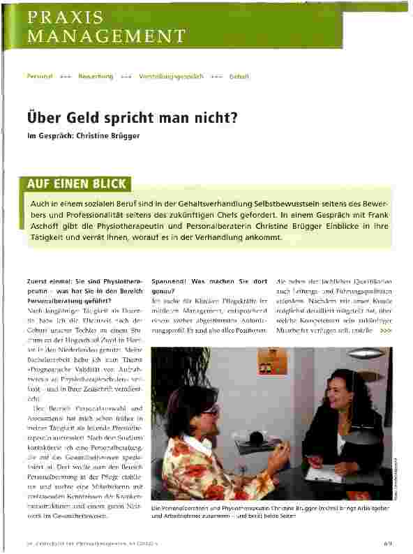 Vorschauseite 1: Über Geld spricht man nicht?