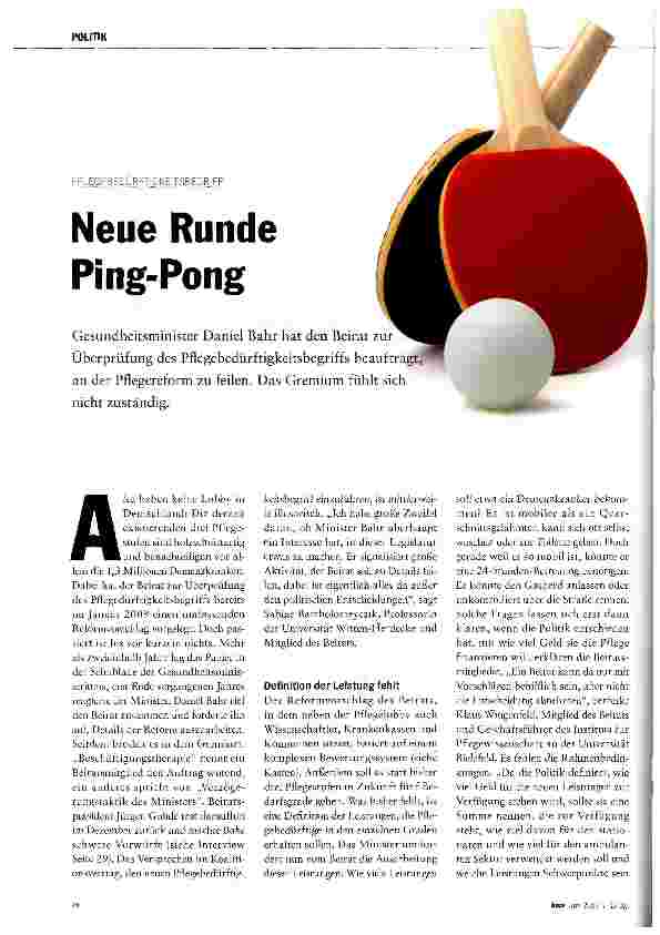 Vorschauseite 1: Neue Runde Ping-Pong