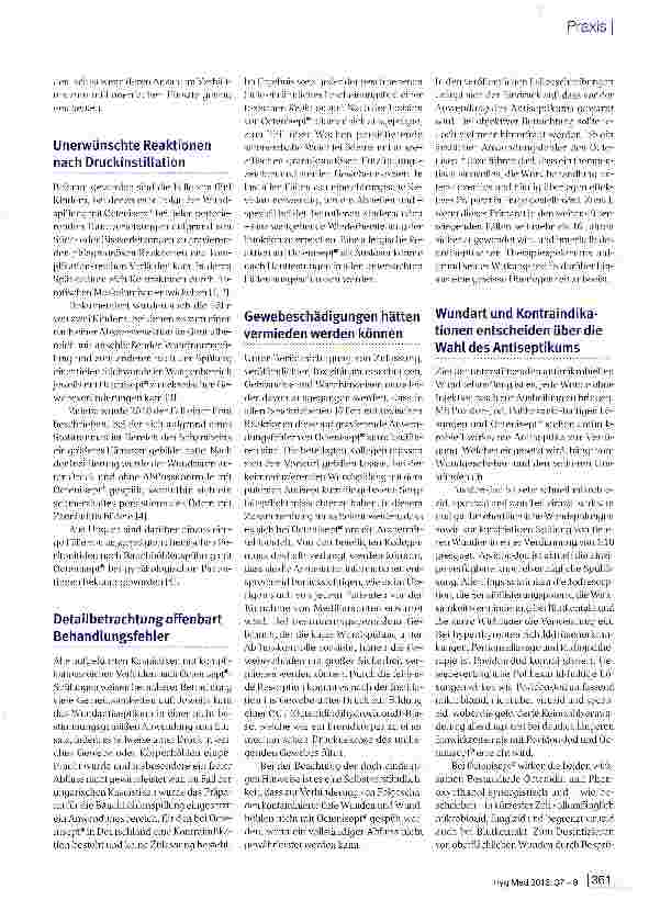 Vorschauseite 2: Erfahrungen bei der Anwendung von Octenisept( zur Wundantisepsis