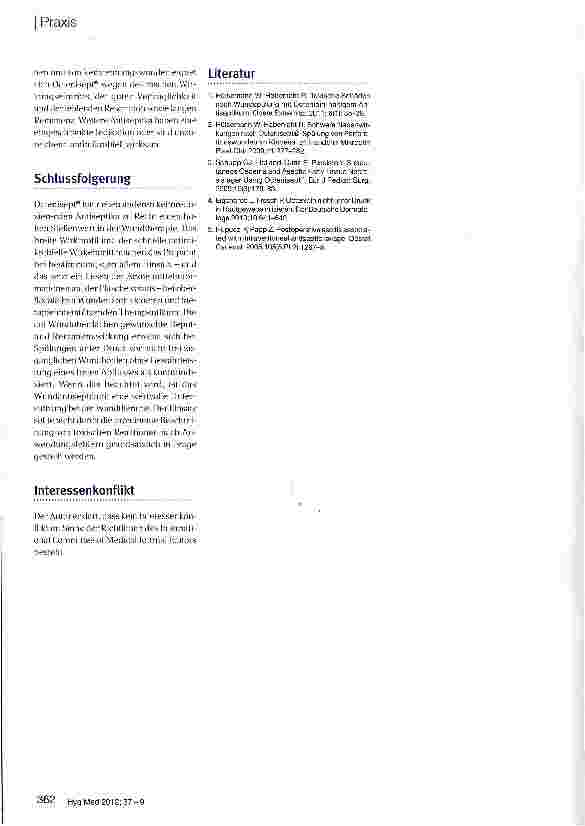 Vorschauseite 3: Erfahrungen bei der Anwendung von Octenisept( zur Wundantisepsis
