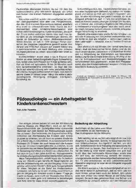 Vorschauseite 4: Früherkennung und Untersuchung von hörbehinderten Kindern Diagnostische Verfahren zur Früherkennung von hörbehinderten Kindern