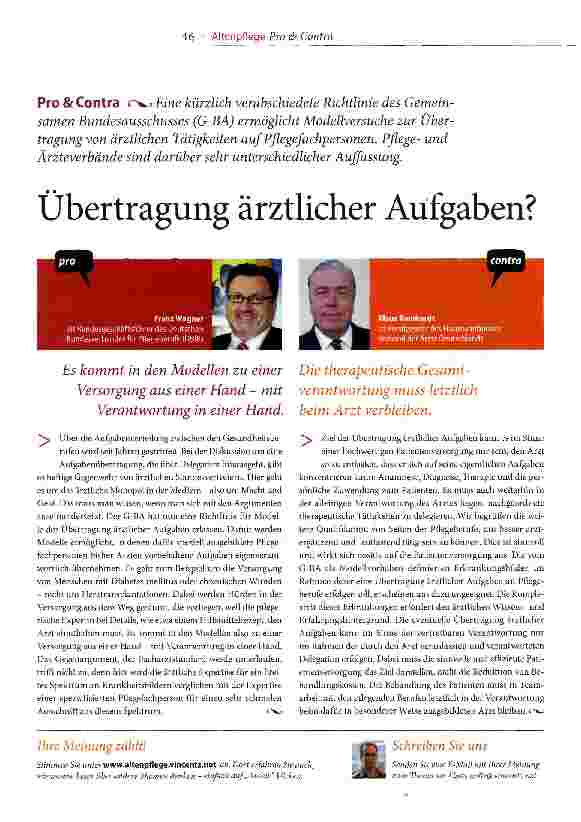 Vorschauseite 1: Übertragung ärztlicher Aufgaben?