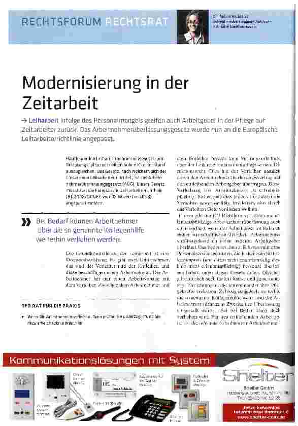 Vorschauseite 1: Modernisierung in der Zeitarbeit