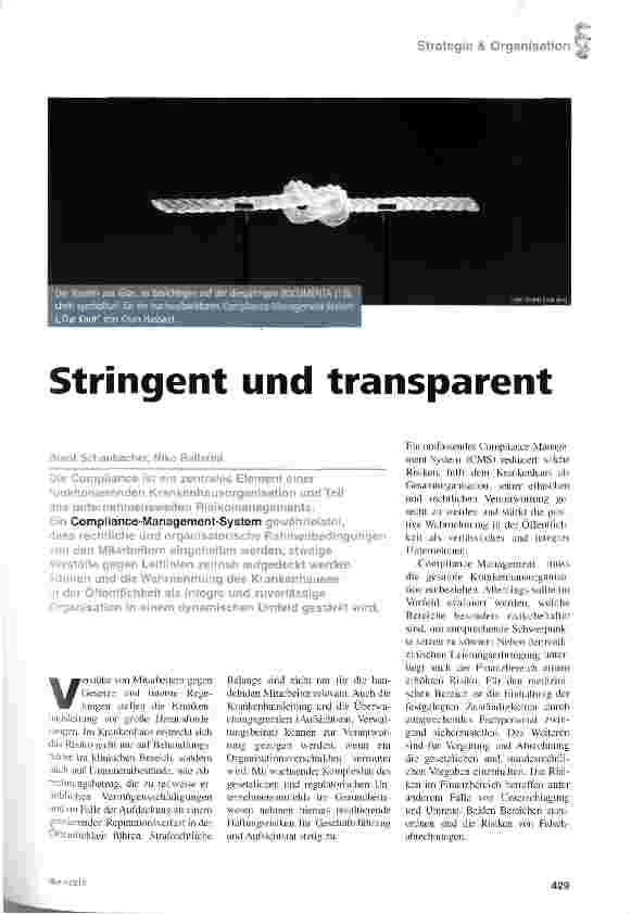 Vorschauseite 1: Stringent und transparent