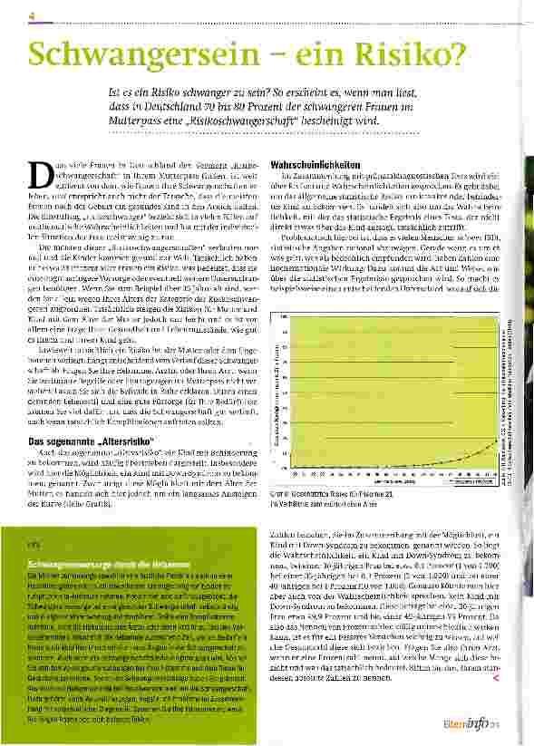 Vorschauseite 1: Schwangerseinein Risiko?