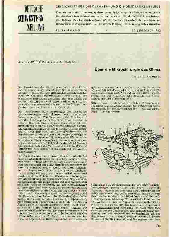 Vorschauseite 1: Über die Mikrochirurgie des Ohres