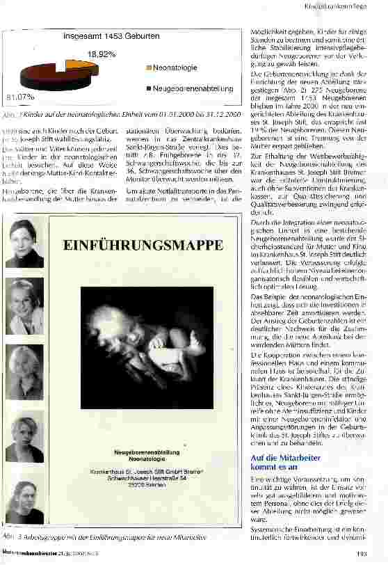Vorschauseite 2: Die Errichtung einer neonatologischen Einheit im Krankenhaus St. Joseph Stift Bremen Durch Kooperation zur Qualitätsverbesserung