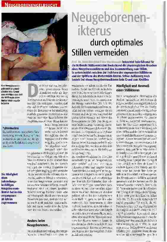 Vorschauseite 1: Neugeborenen-ikterus durch optimales Stillen vermeiden