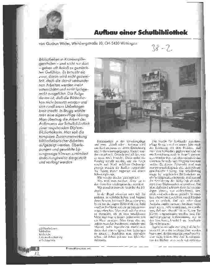 Vorschauseite 1: Aufbau einer Schulbibliothek