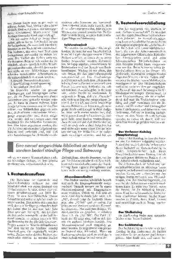 Vorschauseite 2: Aufbau einer Schulbibliothek