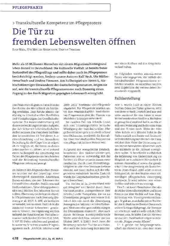 Vorschauseite 1: Die Tür zu fremden Lebenswelten öffnenTranskulturelle Kompetenz im Pflegeprozess