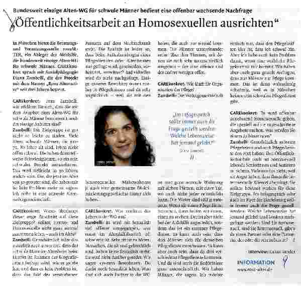 Vorschauseite 1: Öffentlichkeitsarbeit an Homosexuellen ausrichten