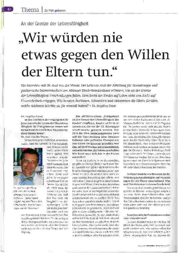 Vorschauseite 1: „Wir würden nie etwas gegen den Willen der Eltern tun.