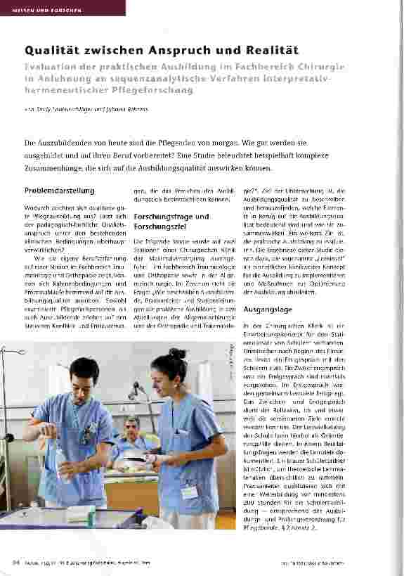 Vorschauseite 1: Qualität zwischen Anspruch und Realität