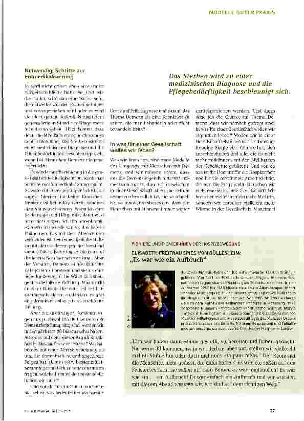 Vorschauseite 2: Hospizbewegung gestern und heuteEin narratives Innehalten