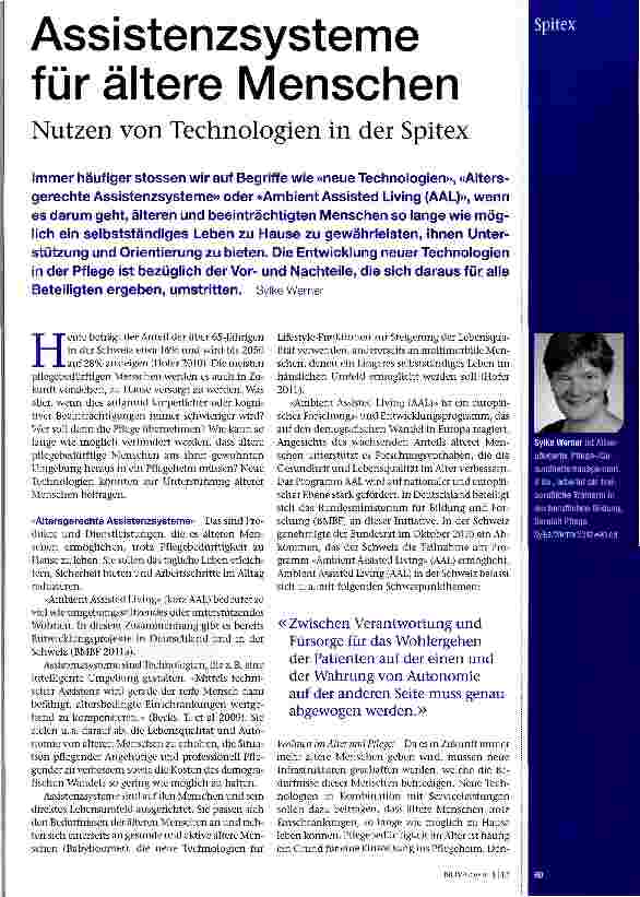 Vorschauseite 1: Assistenzsysteme für ältere Menschen