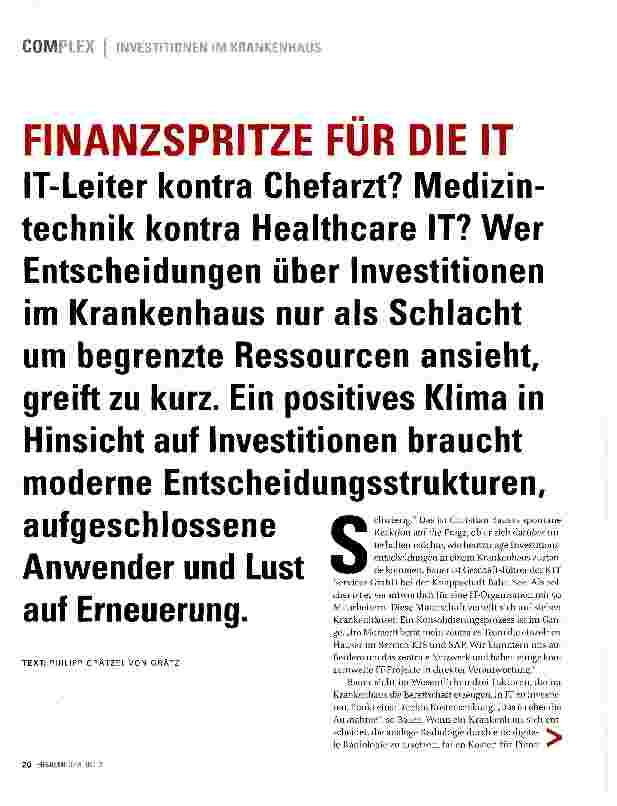 Vorschauseite 1: FINANZSPRITZE FÜR DIE IT