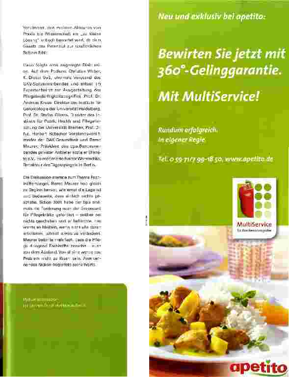 Vorschauseite 2: Die Heime sind die Verlierer der Pflegereform Applaus für klare Worte von bpa-Präsident Bernd Meurer