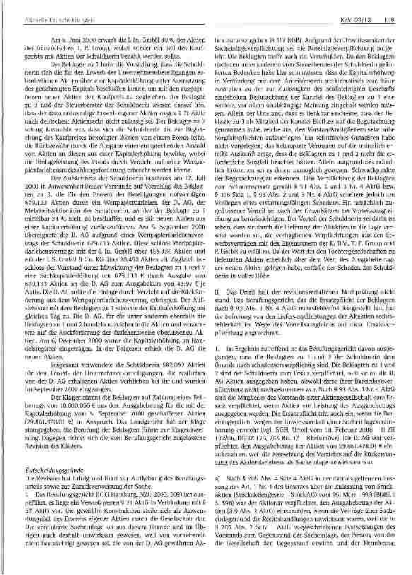 Vorschauseite 2: Haftung des Vorstandes und Vertrauen auf eingeholten Rechtsrat Haftung des Vorstandes, Schadensersatzpflicht, Verschulden, Rechtsirrtum
