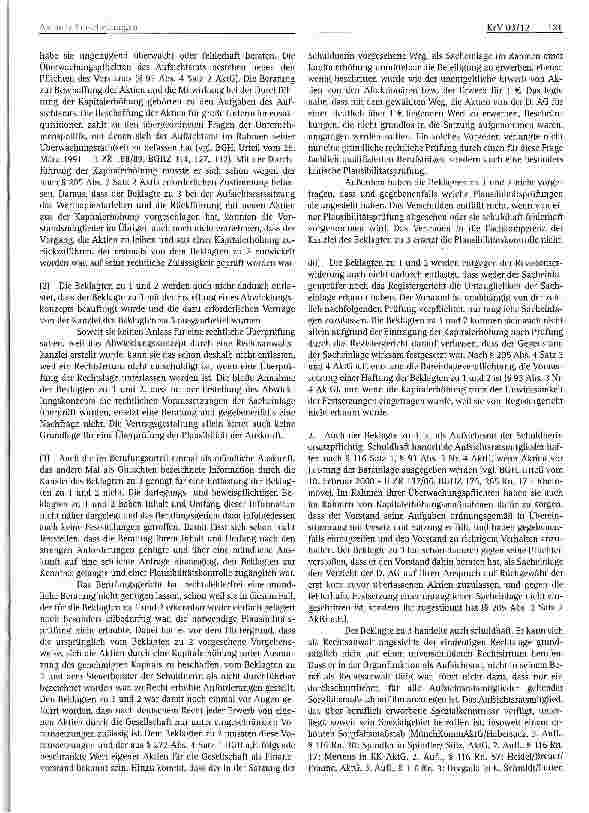 Vorschauseite 4: Haftung des Vorstandes und Vertrauen auf eingeholten Rechtsrat Haftung des Vorstandes, Schadensersatzpflicht, Verschulden, Rechtsirrtum