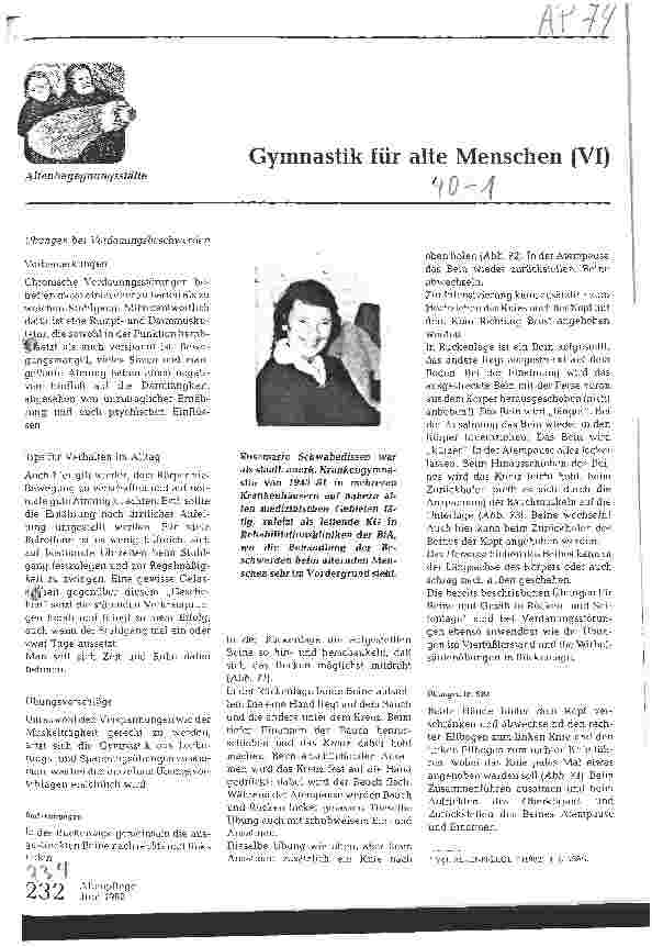 Vorschauseite 1: Gymnastik für alte Menschen (VI)