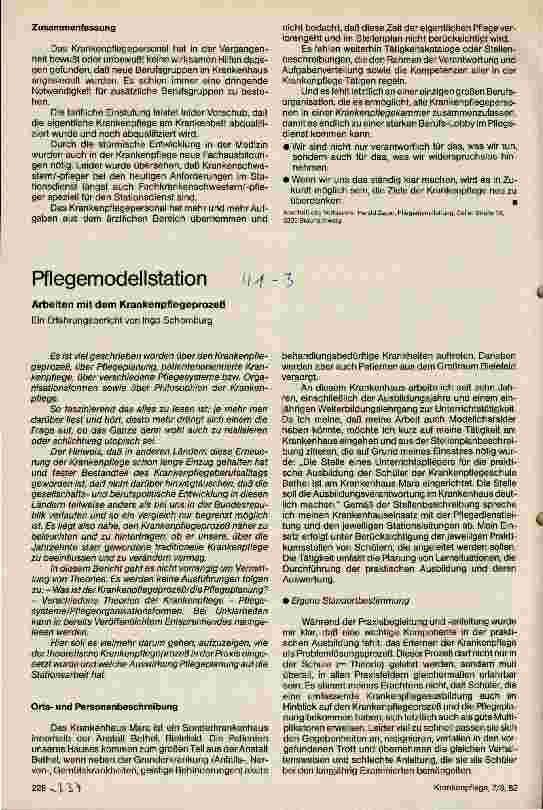 Vorschauseite 1: Pflegemodellstation