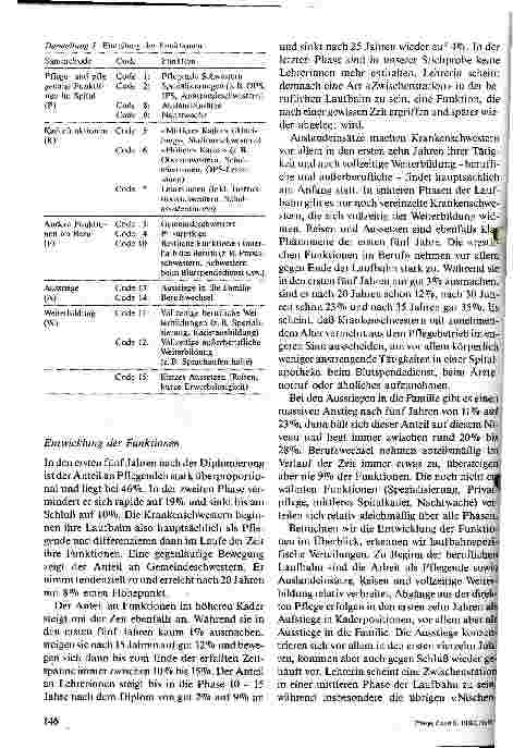 Vorschauseite 4: Laufbahnmuster von Krankenschwestern Teil I: Arbeitsstellen, Funktionen; Beschäftigungsgrade